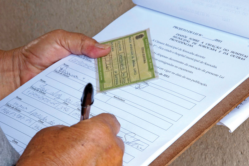 Para preencher o abaixo-assinado é preciso votar em Sorocaba e saber o número do título de eleitor