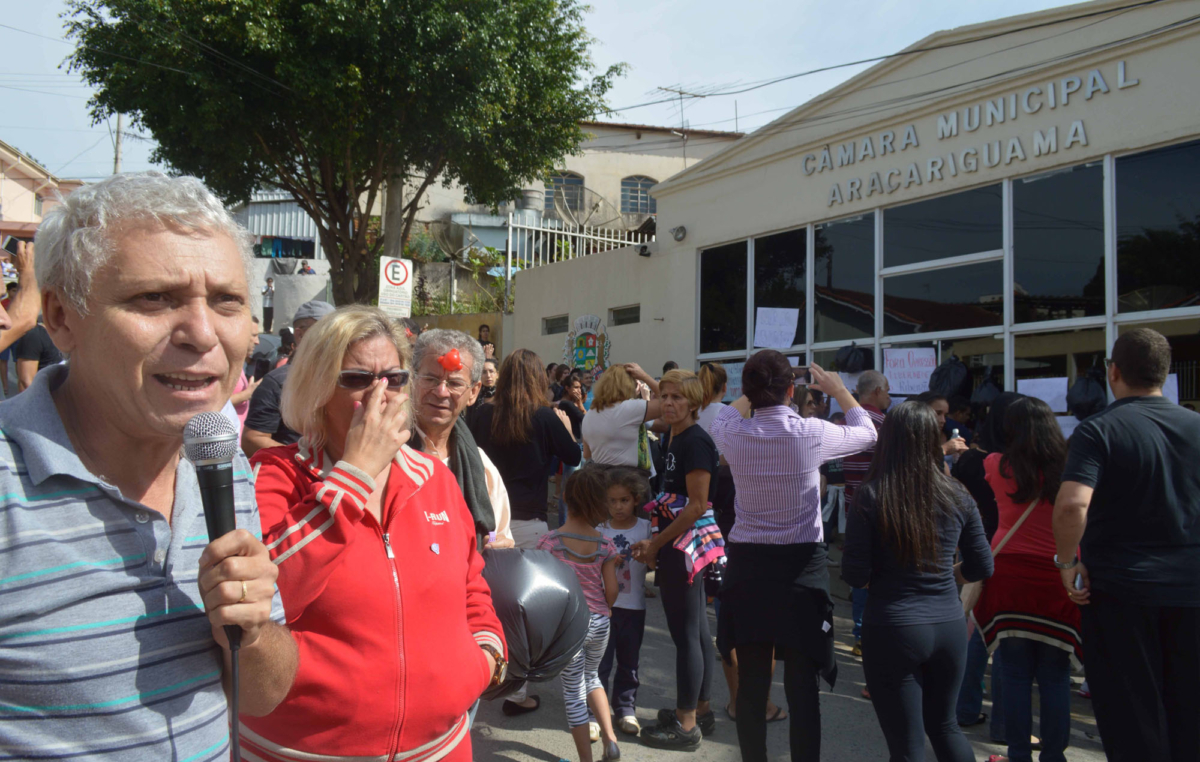 Joselito Mansinho, coordenador da subsede da CUT, esteve presente na manifestação contra o aterro