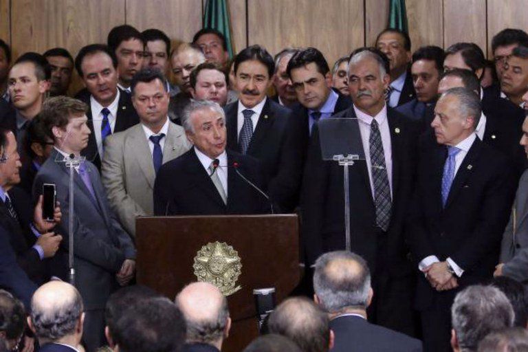 Temer durante a posse da Presidência. 