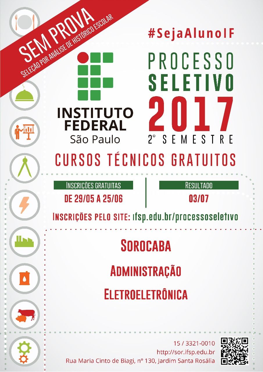 Cursos técnicos e gratuitos estão com inscrições abertas até o dia 25 deste mês