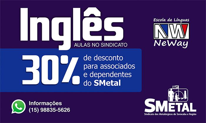 Mais informações pelo e-mail: newaysorocaba@gmail.com ou pelo WhatsApp 15) 98835-5626.