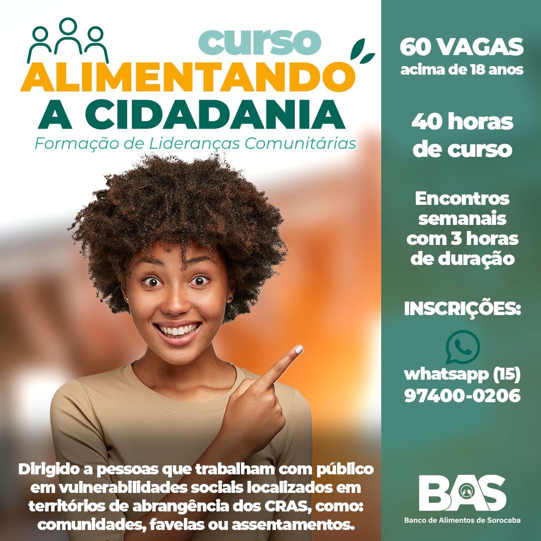 Projeto do Banco de Alimentos é voltado para pessoas que trabalham público em vulnerabilidades sociais localizados em territórios de abrangência dos CRAS, como: comunidades, favelas ou assentamentos